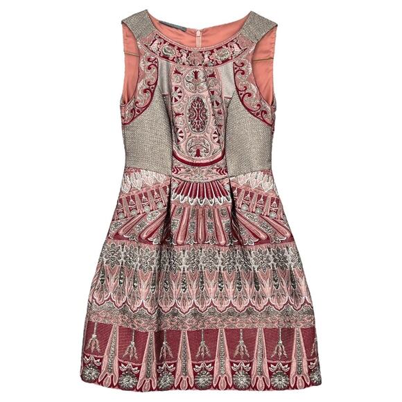 Aeffe Spa Women's Size 2 Fit Flare Sleeveless Mini Dress Multicolor Zip Up - Picture 1 of 7